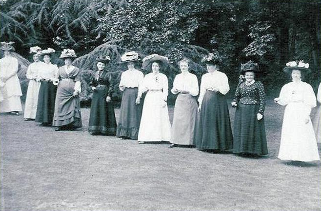 Coronation 1910. Ladies taking part in egg and spoon race